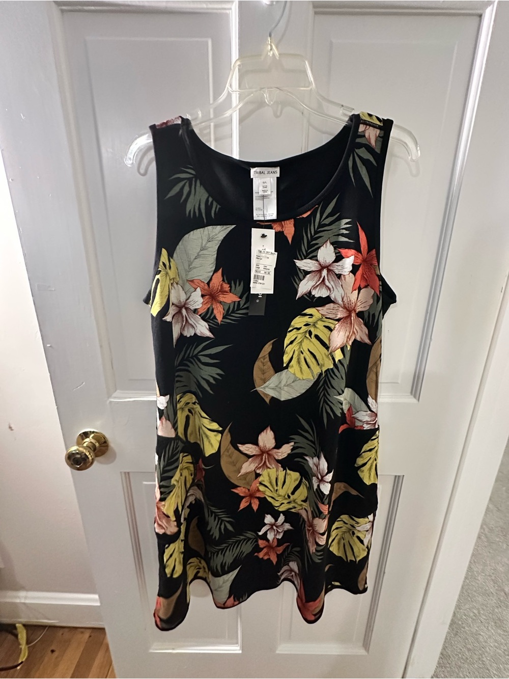 Tribal reversible floral print dress for summer to fall - Picture 2 of 8